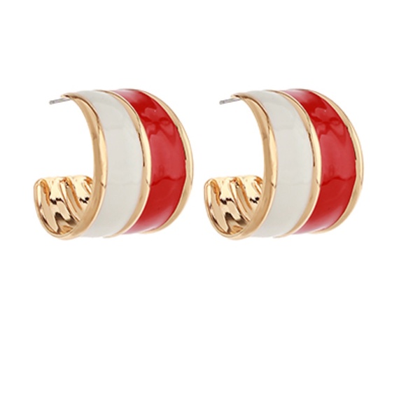 Wide Two Tone Acrylic Hoops - Picture 2 of 2